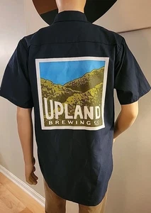 Upland Brewing Co Red Kap Industrial Mens Size Large Button Up Blue Work Shirt - Picture 1 of 8