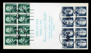 1278ae/1393ae DULL GUM BOOKLET PANES of 8 FDC - RUBBER STAMP CACHET - Picture 1 of 2