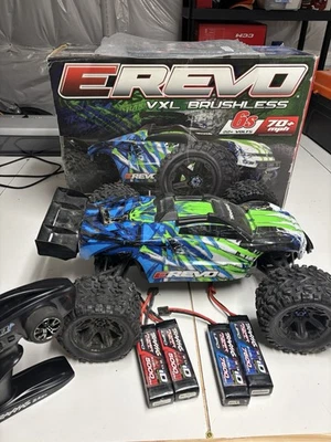 Traxxas E-Revo 2.0 VXL-6S TSM Brushless Monster Truck (4)Batteries AS-IS W/Radio - Image 1 of 4