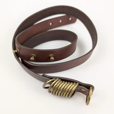 Cinturón de cuero marrón Coldwater Creek ajustable detalle de anillo tórico ajustado boho occidental Foto 1 de 4