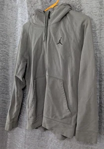 Nike Air Jordan Gray Full Zip Hoodie Men Large - Picture 1 of 7