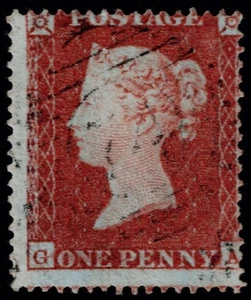 1850 1d rot SG 16b Pl 97 GA Bogenschütze seltener leichter Stempel sehr schön Kat. 550,00 £ - Bild 1 von 1