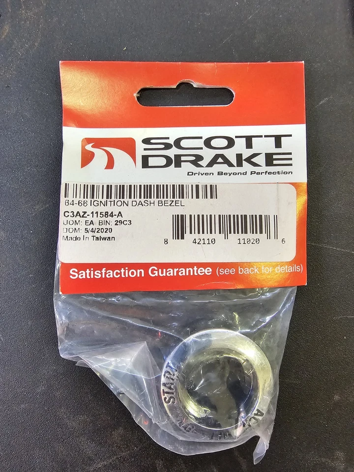 Bisel interruptor de encendido Scott Drake para Ford Mustang 1964-1966 Foto 1 de 1