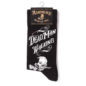 Dead Man Walking Socks, Alchemy Gothic, Unisex Goth Skull Halloween USA Shipping - Picture 1 of 4