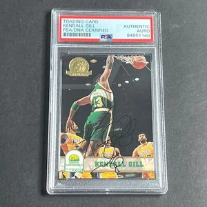 1993-94 Skybox #408 Kendall Gill Signed Card AUTO PSA/DNA Slabbed Hornets - Picture 1 of 2