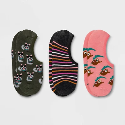 Calcetines para mujer Tropical Critters 3pk - Xhilaration rosa/gris/verde 4-10 Foto 1 de 2