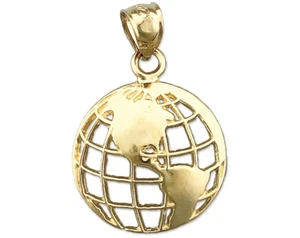 Dije Globo Mundo Oro 14K - Imagen 1 de 6