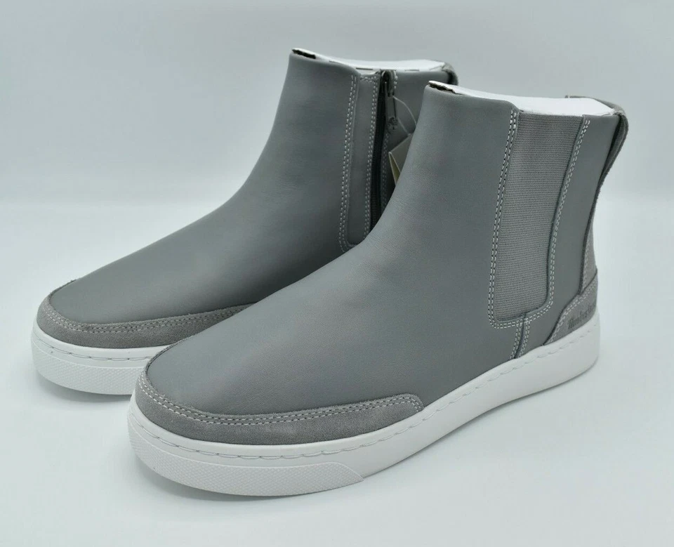 Timberland Women Atlanta Green Chelsea MD Grey Full Grain Boots Size 9.5