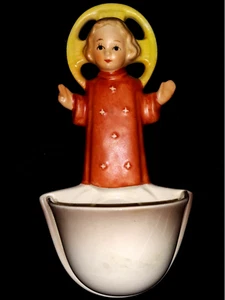 LOT/201 Ancien benitier biscuit/ Porcelaine/ ange angelot XX TBE N°10 GOEBEL - Imagen 1 de 6