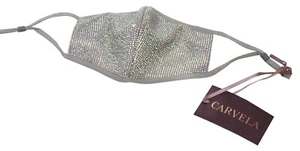 CARVELA Stunning Ladies Adjustable Jewelled Face Mask Grey Fabric MRRP £20 - Picture 1 of 4