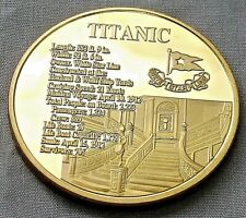 Titanic Gold Stairs Coin Commemoration Medal Worlds Famous Ship White Star Line 