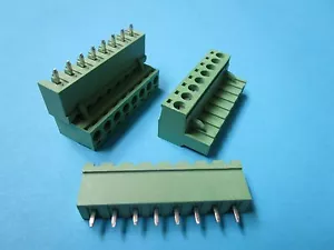 15 pcs 5.08mm Close Straight 8pin Screw Terminal Block Connector Plugable Green - Picture 1 of 1