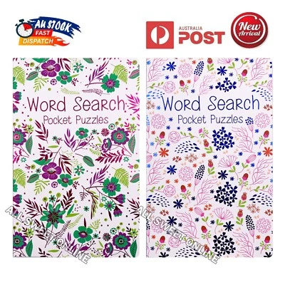 2X Word Search Pocket Size Puzzle Books - Floral Foil Series Hard Cover - image 1 of 4