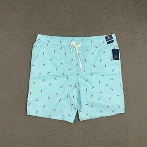 George Shorts Mens Size Large Blue Bird Animal Print Drawstring Beach Casual Dad - Picture 1 of 7