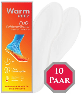 M&H-24 10 Paar Sohlenwärmer Wärmesohle Fußwärmer - Pads Einlegesohlen 8h Wärme