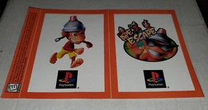 Ape Escape ad stickers PS PS2 1999 Vintage Print Poster Promo Art Game Room RARE - Picture 1 of 4
