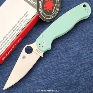 Spyderco Paramilitary 2 CPM-S90V Blade Teal G10 PM2 (C81GPTL2) Authorized Dealer - Picture 1 of 9