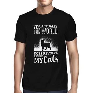 Camiseta 1Tee Para Hombre Yes Actually The World Does Revolve Around My Cats - Imagen 1 de 24