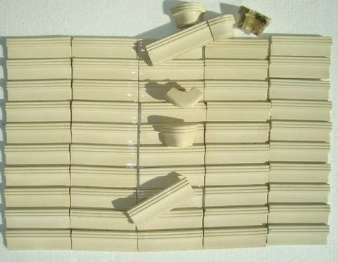 58 tiles ivory-white-cream German original Villeroy & Boch Art Nouveau Majolica Cover