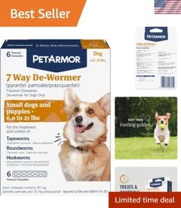 7 Way Dog De-Wormer Chewables Small Dogs Puppies Tapeworm Hookworm - Picture 1 of 11