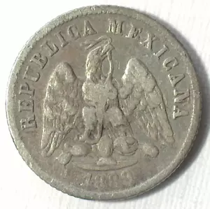 MEXICO 1889 MoM 0.902.7 SILVER 10 CENTAVOS (KM-403.7) VF - Picture 1 of 2