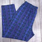 Vintage CR & Me Lounge Aztec Print Pants Womens Size 24 Purple Retro 90s Tapered