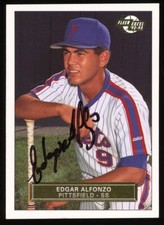 1993 Pittsfield Mets EDGARDO ALFONZO Signed Card autograph AUTO RC