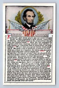 Abraham Lincoln Address 1863 Gettysburg Pennsylvania Postcard Unposted - Picture 1 of 2