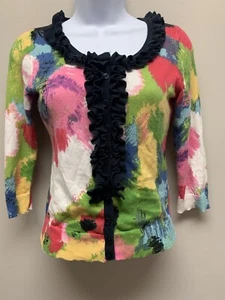 TABITHA Strickjacke Anthropologie Damen Pullover Alley Of Imagination Rüschen Gr. XS - Bild 1 von 5
