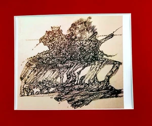 Surrealist impressionist fantasy pen ink drawing - Riding - Picture 1 of 1