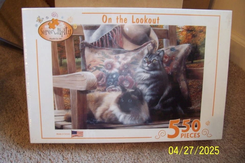 Rompecabezas para gatos On The Lookout 550 piezas - Nuevo en caja - Sellado de fábrica Foto 1 de 1