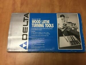 Set of 8 Delta Lathe Wood Turning Tools Chisels 1/4 to 1" Wood Case Model 46-730