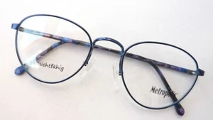 Gafas de marca montura metálica azul lentes redondas patillas de colores talla M - Imagen 1 de 4