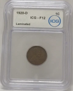 1920-D LINCOLN CENT ICG F 12 - Picture 1 of 4