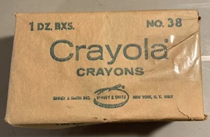 Vintage Binney & Smith Crayola Crayons No 38 Case Original Wrapper 12 New Boxes - Picture 1 of 4