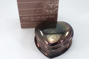 Avon TENDER MEMORIES Trinket Box Heart Shape Hinged in Box Vintage 1987 - Picture 1 of 13