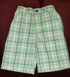 New US Polo Assoc. Boys Shorts Green Plaid 7 - Picture 1 of 7