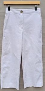 Ann Taylor Petite Womens Wide Leg Pants Cropped White Size 0P - Picture 1 of 8