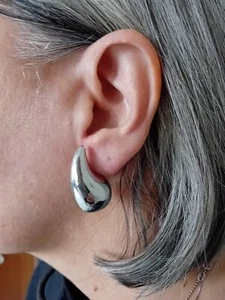 Orecchini a goccia in acciaio color Silver - Foto 1 di 2