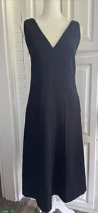NWT Massimo Dutti Black V Neckline Dress Sz:S - Picture 1 of 6