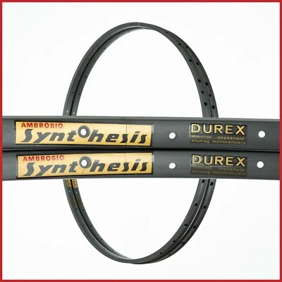 NOS PAIR AMBROSIO SYNTHESIS TUBULAR RIMS 28" 700c 32H HOLES OLD VINTAGE 70s ROAD - Image 1 of 4