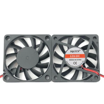 2x Lüfter Gehäuselüfter für PC Computer 60x60x10mm leise FAN 5V 12V 24V 2-Pin# - Bild 1 von 4