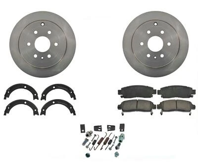 For 2007-2016 GMC Acadia Traverse Rear Brake Rotors & Ceramic Brake Pads Shoes - Image 1 of 4