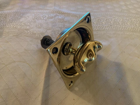 One Reclaimed Antique Brass Georgian Bell Pull Door Knocker Furniture (EBZ23) Cover