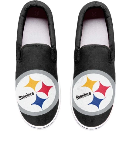 Pittsburgh Steelers Men's Size Big Logo Slip-On Low Top Sneakers Cover