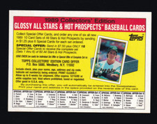 1989 Topps Glossy All-Stars Offer Card #JOCA - Glossy Set Offer (Jose Canseco)