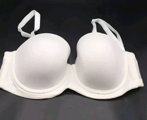 DEBENHAMS WHITE STRAPLESS PADDED UNDERWIRE 5 WAY CONVERTIBLE BRA UK 30F New - Picture 1 of 2