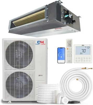 Mini aire acondicionado split y bomba de calor 48.000 BTU 230V oculta de conductos delgados Foto 1 de 4