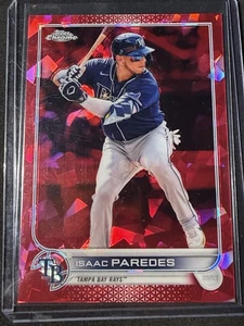 Serie Topps 2022 actualización cromada edición zafiro Isaac Paredes #US123 rojo/5 - Imagen 1 de 2