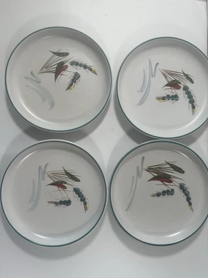 Denby Greenwheat Side Plates 16cm – Set of 4 – Holledge – Vintage Hand Painted – - Image 1 of 4